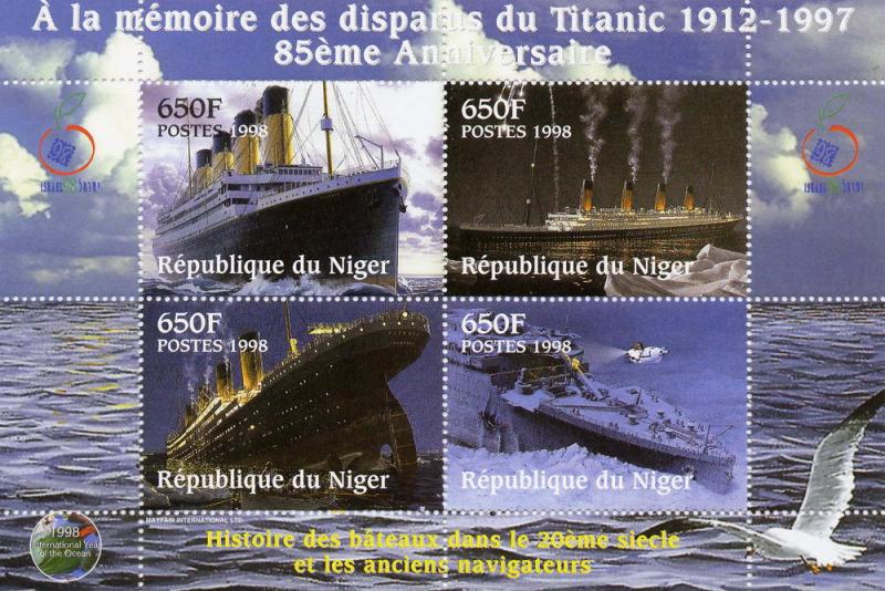 Niger 1998 Titanic Sheet (4) Perforated mnh.vf