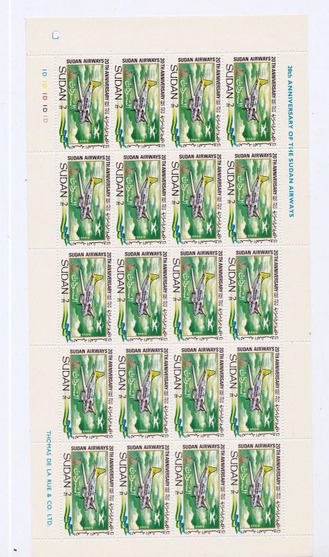 Africa South Sudan 1968 Airways Air Set in Sheets of 20 MNH(80 Stamps) (Ta 92