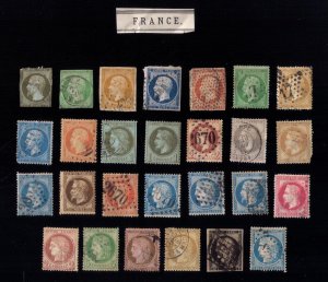 France Lot 1849/1873 Mostly Used (A Few Unused) 27 Stamps Total F-VF