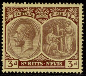 ST KITTS-NEVIS GV SG29, 3d purple/yellow, M MINT.