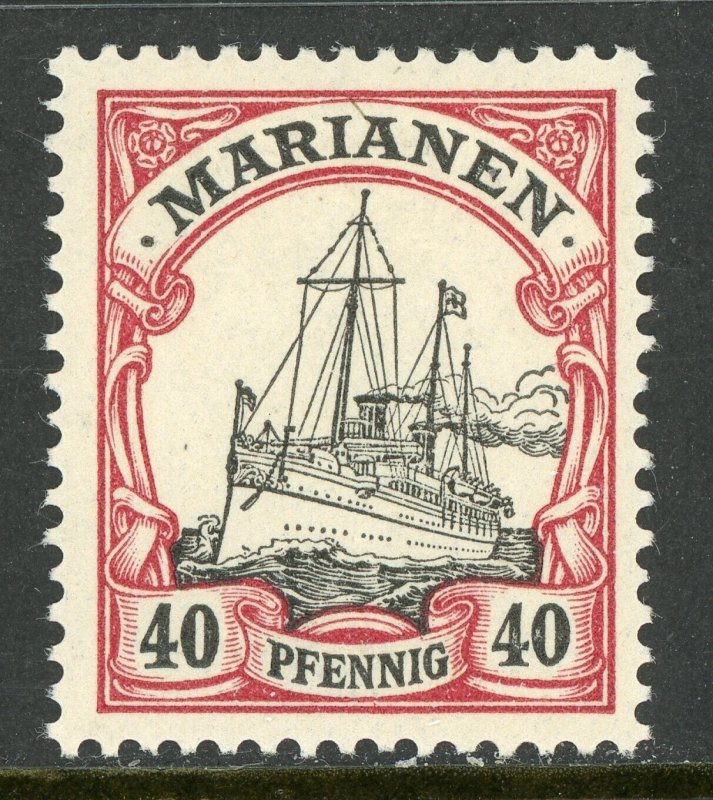 Mariana Islands 1901 Germany 40 pfg Unwatermarked Yacht Ship Sc #23 Mint A281