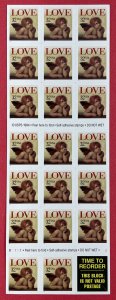 3030 a LOVE CHERUB Pane of 20 US Non-denominated Stamps MNH 1999 B1111