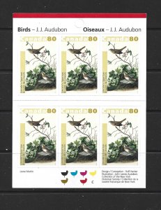 CANADA - 2004 AUDUBON'S BIRDS BOOKLET PANE - SCOTT 2040a - MNH