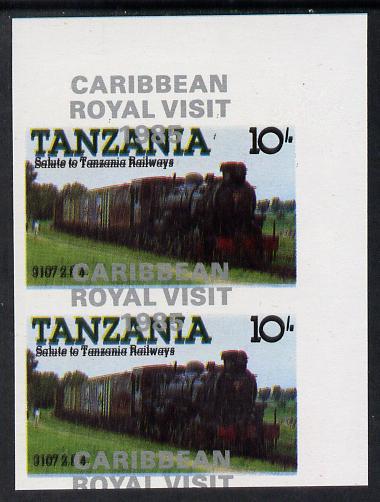 Tanzania 1985 Railways 10s (as SG 431) imperf proof pair ...