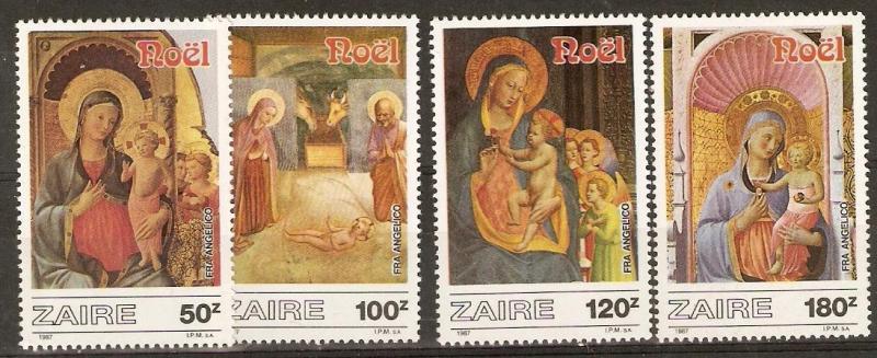 ZAIRE SG1279/82 1987  CHRISTMAS PAINTINGS  MNH 