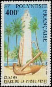 French Polynesia #481, Complete Set, 1988, Lighthouse, Never Hinged