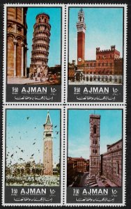 Ajman Michel #2074A-7A MNH Block - Sights of Italy
