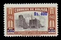 Bolivia SG#626 Mint - 1957 400b. on 40c.  - Statues and