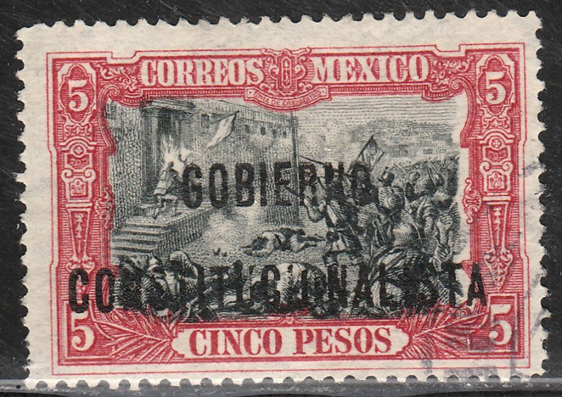 MEXICO 433, $5P REVOLUT OVPT GOBIERNO $ CONSTITUC. USED,. F-VF. (1118)