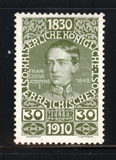 Austria 1910  Scott #137 MH, crease