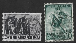 Italy Scott 590-591 Used  set Italian Census 2018 CV $3.80