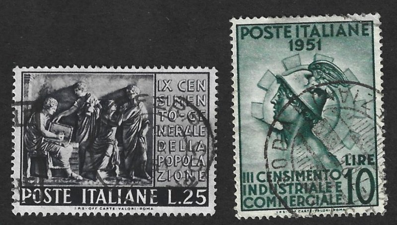 Italy Scott 590-591 Used  set Italian Census 2018 CV $3.80