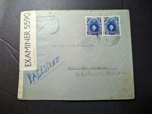 1941 Censored Bolivia Cover Cochabamba to Herz Lia Palestine