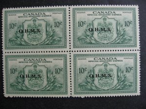 Canada official EO1 MNH block 4 but one has light crease, see pictures