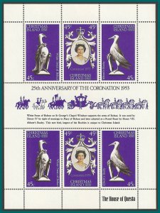 Christmas Island 1978 Coronation, sheetlet MNH #87,SG96a