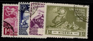 NIGERIA GVI SG64-67, anniversary of UPU set, FINE USED.