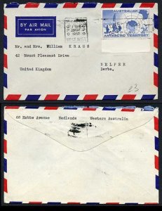 AAT 2/- on Airmail cover