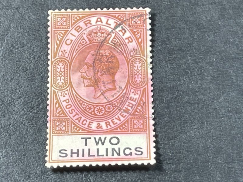 GIBRALTAR # 86-USED---SINGLE---RED-BROWN & BLACK---1921-32