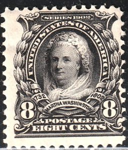 #306 US 8 CENT MARTHA WASHINGTON-MINT-PREVIOUSLY HGD-FINE-V/F