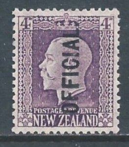 New Zealand #O52 Mint No Gum 4p King George V Issue Ovptd. Official