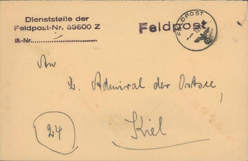 3rd Reich Kriegsmarine Navy Jutland Denmark Feldpost G47001