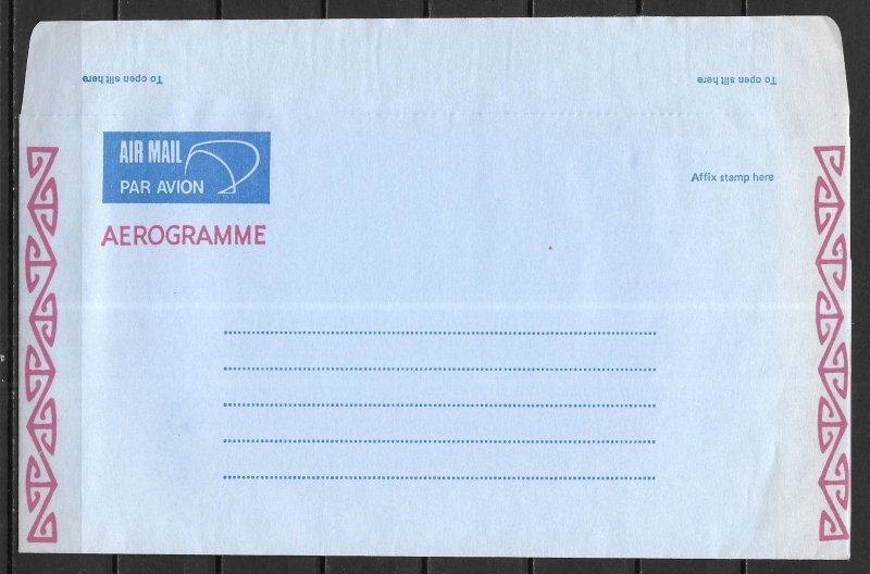 New Zealand Postal Stationery Airletter Unused