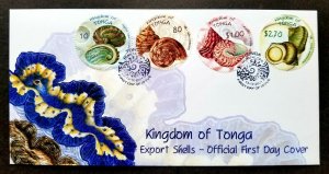 Tonga Export Shells 2001 Sea Food Marine Life Seashell (FDC) *odd shape *unusual