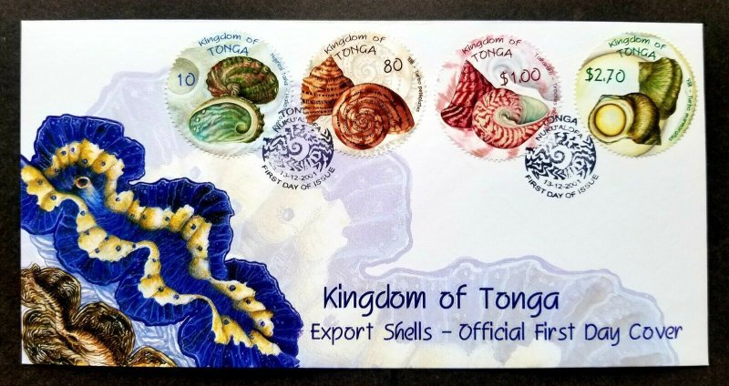 Tonga Export Shells 2001 Sea Food Marine Life Seashell (FDC) *odd shape *unusual