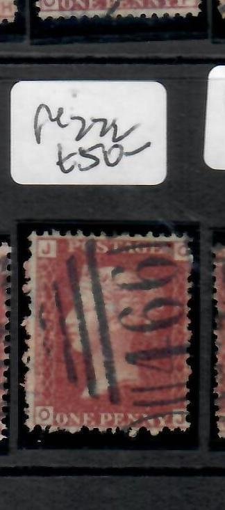 GREAT BRITAIN QV 1D RED PERF SC33 SG 43/44 PLATE 222  #166 CANCEL  VFU PPP0613H