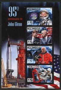 MOZAMBIQUE  2016 95th BIRTHDAY JOHN GLENN  FRIENDSHIP 7 SHEET MINT NH