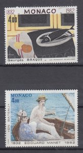 J44044 JL Stamps 1982 monaco set mnh #1349-50 art