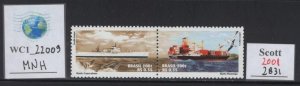 WC1_22009.BRASIL. 2001 MERCHANT SHIPS set. Sc. 2831. MNH