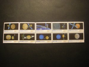 Scott 2568 - 2577 or 2577a, 29c Space Exploration, Pane of 10, Folded as issued