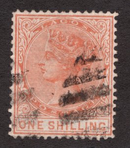 Sc 12 -  Lagos - 1876 - One Shilling - QV - Used VF -  superfleas - cv$95