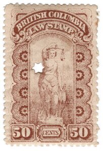 (I.B) Canada Revenue : British Columbia Law Stamp 50c