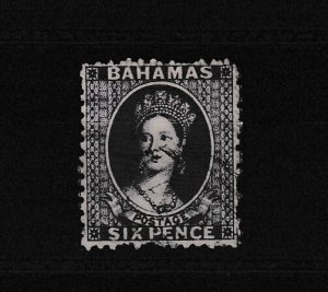 Bahamas QV 1863 6d Chalon SG30 VFU Cat £425 BP14601