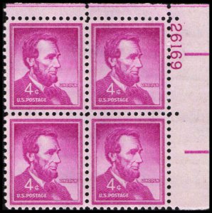 US #1036a LINCOLN MNH UR PLATE BLOCK #26169