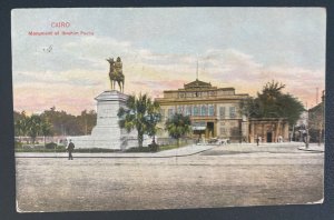 1912 Cairo Egypt Picture Postcard Cover to Bedford England Monument Of Ibrahim