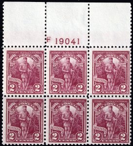 #643 Mint LH, F-VF, Plate number block of 6 (CV $32.50) (CV $1.2 - ID28279) -...