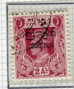 BURMA; 1947 early GVI India issue Optd. fine used 2a. value
