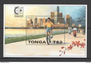 1995 Tonga Tourism Bicycles Children Architecture Singapore Bl22 ** Pm120