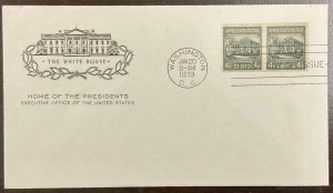 844 House of Farnam cachet White House Coils Presidential Series FDC 1939