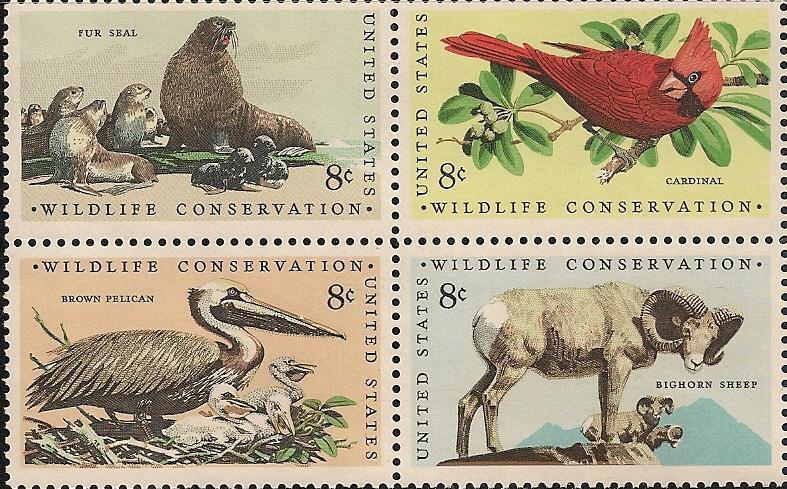 US 1467a Wildlife Conservation 8c block set MNH 1972