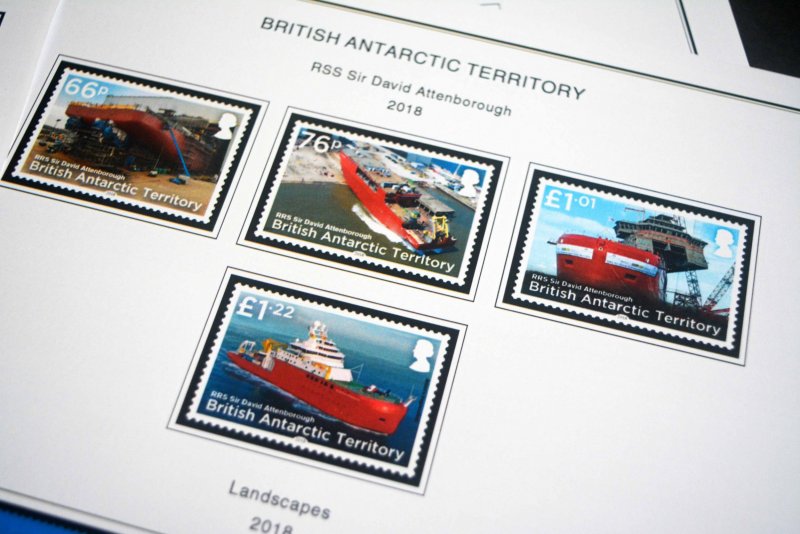 COLOR PRINTED BRITISH ANTARCTICA 2011-2024 STAMP ALBUM PAGES (47 illustr. pages)