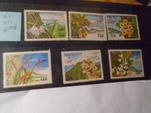 Laos  #  467-72  MNH  Flowers