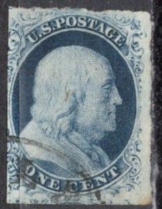 SCOTT 7  USED WITH CERTIFICATE  SHERWOOD STAMP  L1