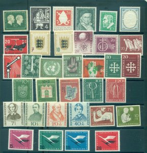 Germany - 34 Post War MNH Stamps Complete Sets. $242.25.