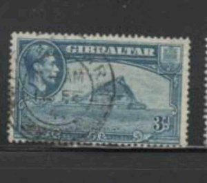 GIBRALTAR #111 1938-49 3p KING GEORGE VI F-VF USED b