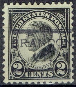 1923 2c BK Harding Precancel f/BRANDON VT (610-526) QUITE SCARCE. High Cat Val.