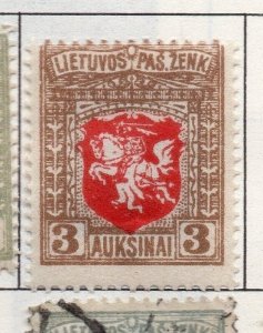 Lithuania 1919-22 Early Issue Fine Mint Hinged 3a. 174379